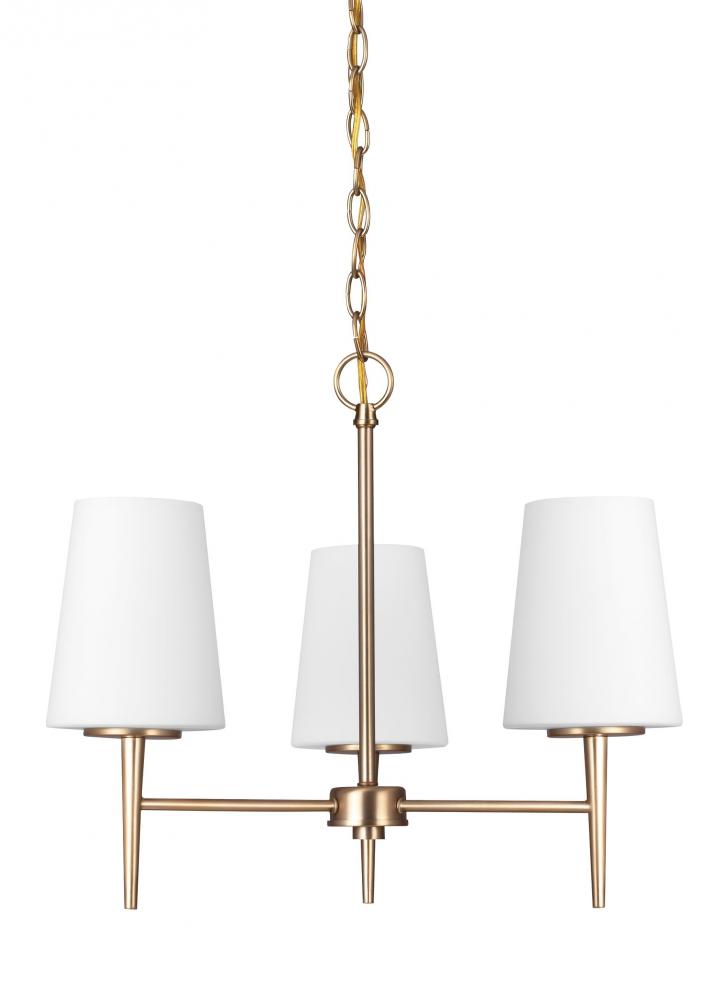 Driscoll contemporary 3-light indoor dimmable ceiling chandelier pendant light in satin brass gold f