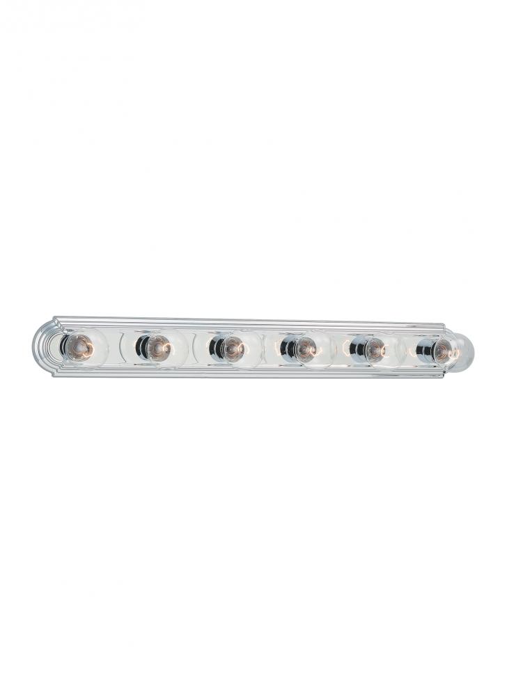 De-Lovely traditional 6-light indoor dimmable bath vanity wall sconce in chrome silver finish