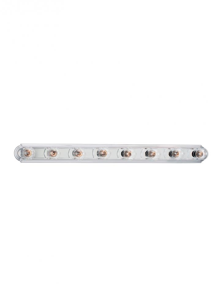 De-Lovely traditional 8-light indoor dimmable bath vanity wall sconce in chrome silver finish