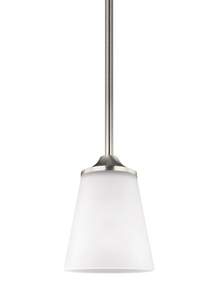 Hanford traditional 1-light indoor dimmable ceiling hanging single pendant light in brushed nickel s