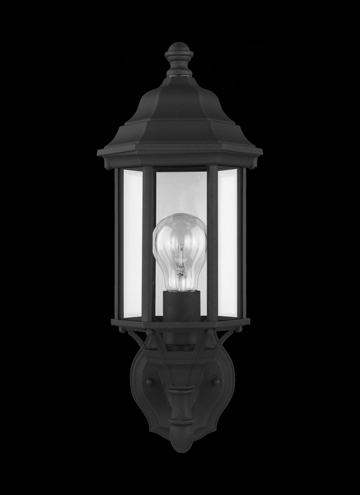 Sevier traditional 1-light outdoor exterior small uplight outdoor wall lantern sconce in black finis