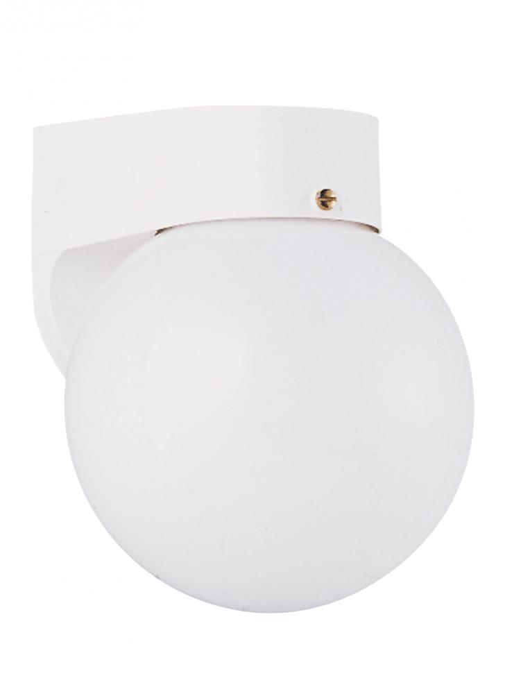Outdoor Wall traditional 1-light outdoor exterior wall lantern sconce in white finish with white gla
