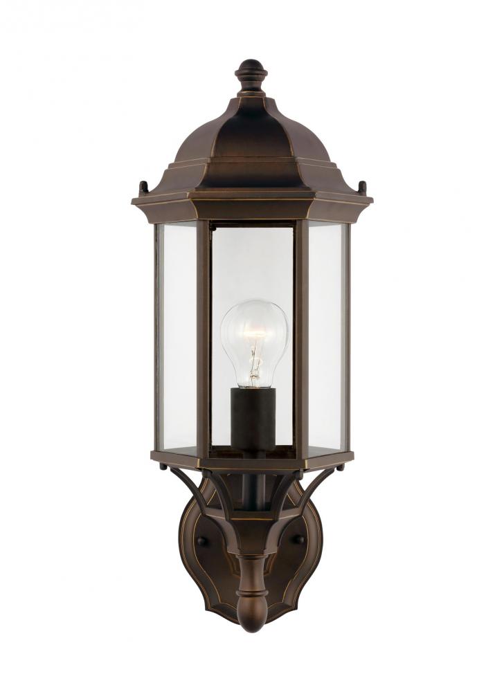 Sevier traditional 1-light outdoor exterior medium uplight outdoor wall lantern sconce in antique br