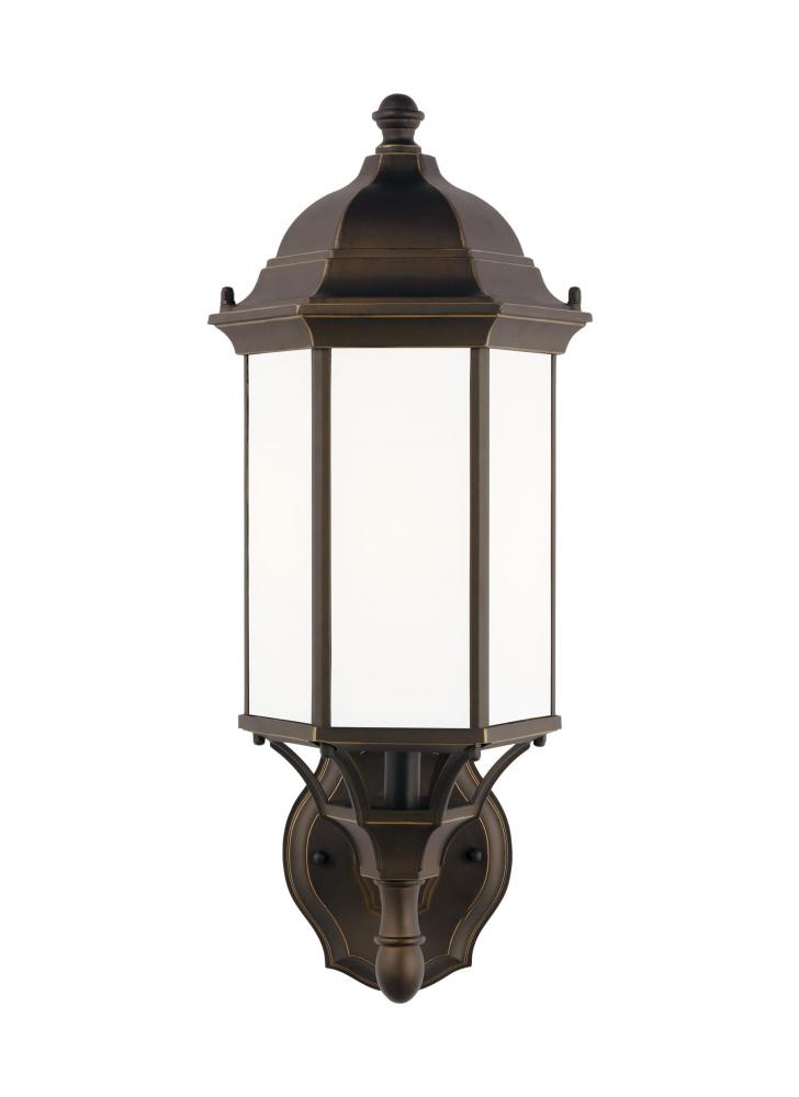 Sevier traditional 1-light outdoor exterior medium uplight outdoor wall lantern sconce in antique br