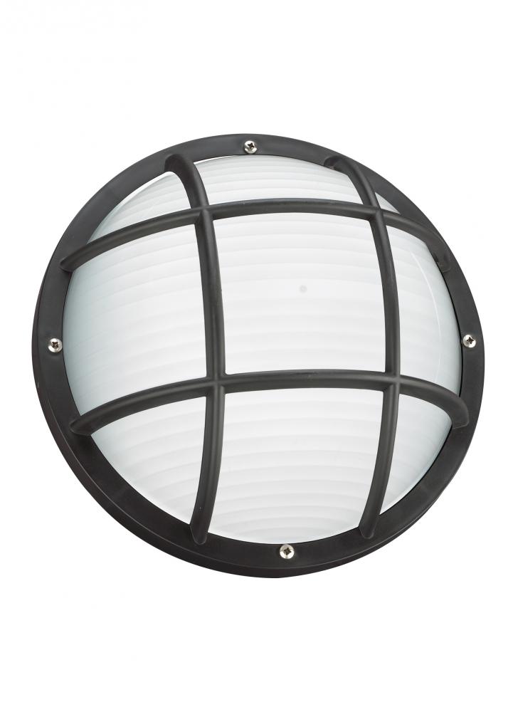 Bayside traditional 1-light outdoor exterior wall or ceiling mount in black finish with polycarbonat
