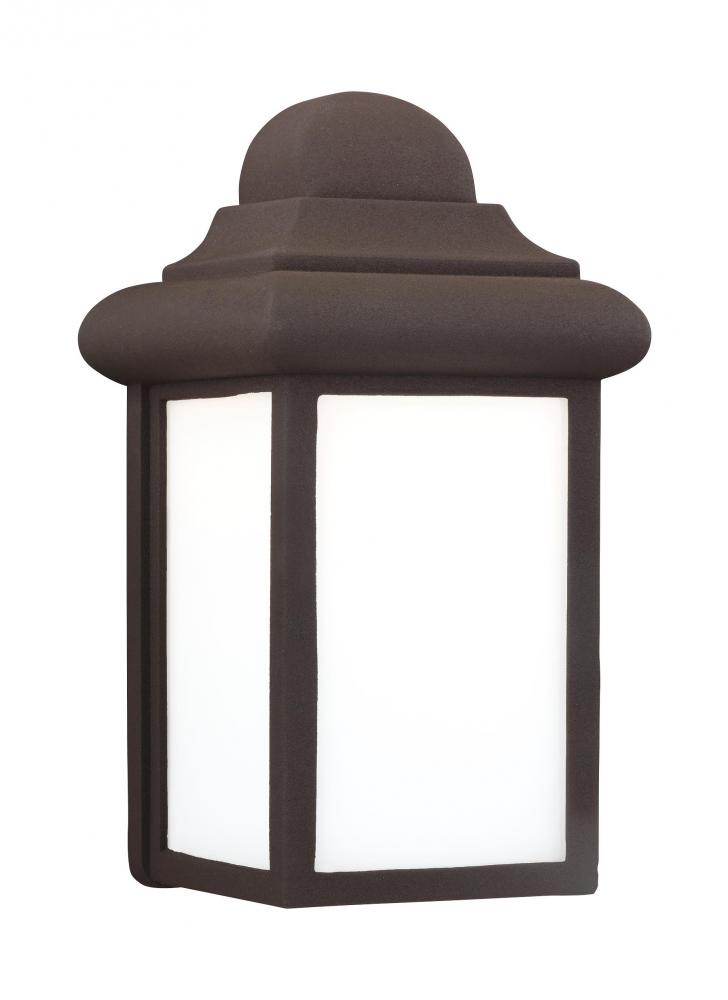Mullberry Hill traditional 1-light LED outdoor exterior wall lantern sconce in bronze finish with sm