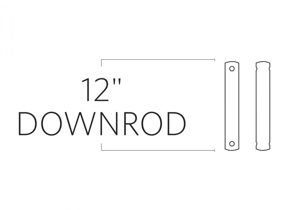 12" Downrod in Dark Weathered Zinc