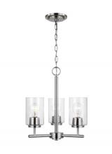 Generation Lighting 31170-962 - Oslo indoor dimmable 3-light chandelier in a brushed nickel finish with a clear seeded glass shade
