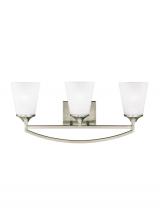 Generation Lighting 4424503-962 - Hanford traditional 3-light indoor dimmable bath vanity wall sconce in brushed nickel silver finish