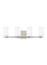 Generation Lighting 4424604EN3-962 - Alturas contemporary 4-light LED indoor dimmable bath vanity wall sconce in brushed nickel silver fi