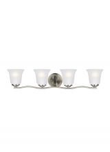 Generation Lighting 4439004-962 - Emmons traditional 4-light indoor dimmable bath vanity wall sconce in brushed nickel silver finish w