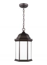 Generation Lighting 6238751-71 - Sevier traditional 1-light outdoor exterior ceiling hanging pendant in antique bronze finish with sa