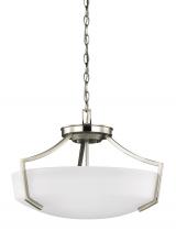Generation Lighting 7724503-962 - Hanford traditional 3-light indoor dimmable ceiling flush mount in brushed nickel silver finish with