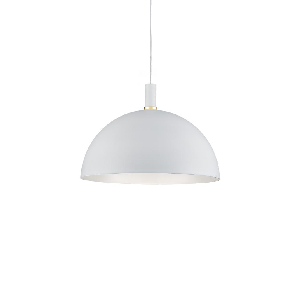 Archibald 24-in White With Gold Detail 1 Light Pendant