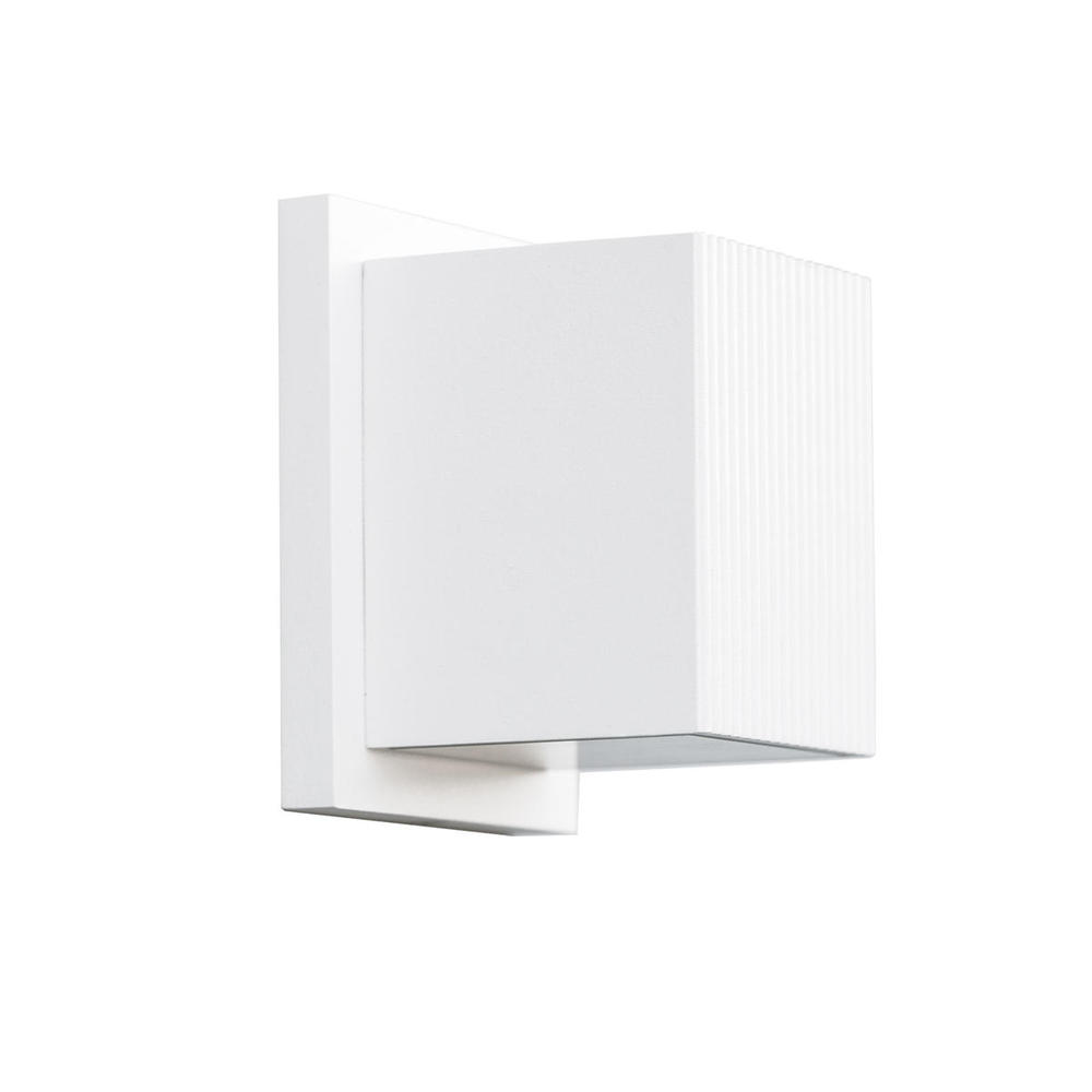 Mavis 5-in White LED Exterior Wall Sconce