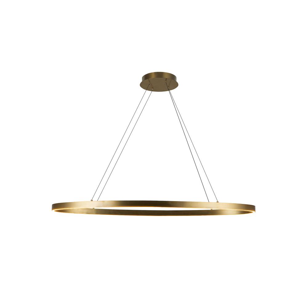 Ovale 40-in Brushed Gold LED Linear Pendant