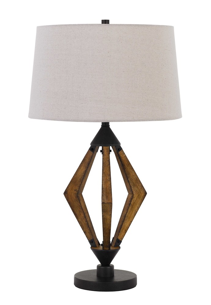 Valence 150W 3 Way Metal/Pine Wood Table Lamp