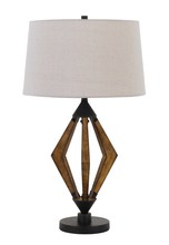 CAL Lighting BO-2856TB - Valence 150W 3 Way Metal/Pine Wood Table Lamp