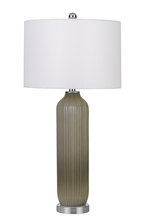 CAL Lighting BO-2912TB - 150W Catalina Glass Table Lamp With Drum Hardback Fabric Shade