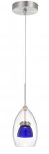 CAL Lighting UP-128-CL-BLUCL - Integrated dimmable LED glass mini pendant light. 6W, 450 lumen, 3000K