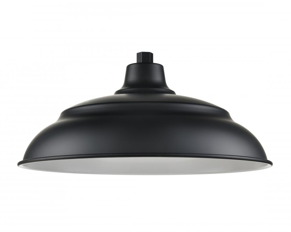 R Series 1-Light Aluminum Warehouse Shade Satin Black