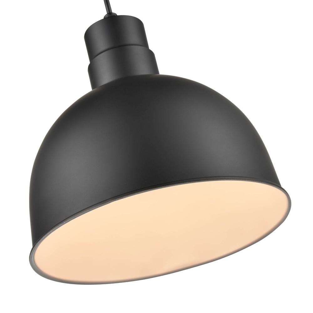 R Series 1-Light Cord Hung LED Deep Bowl Satin Black