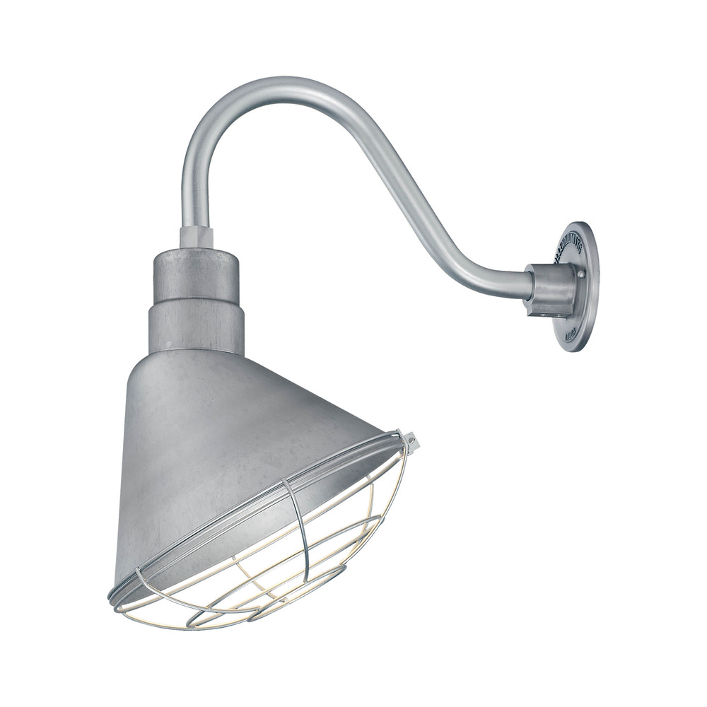 R Series 1-Light Angle Shade Galvanized