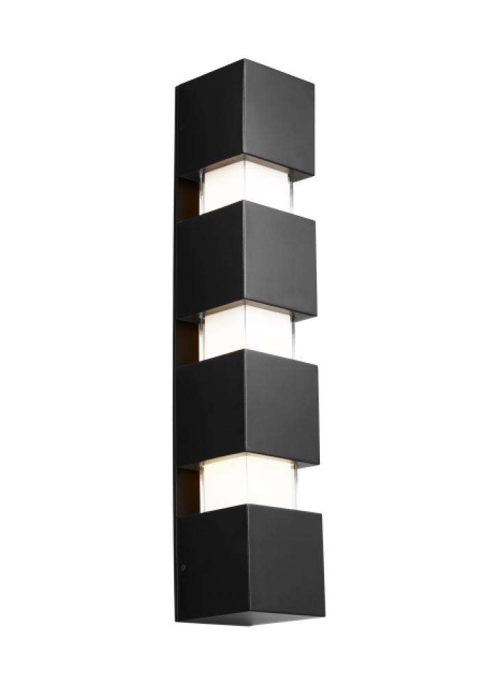 Modern Square Geometric Large Wall Sconce Light in a Black finish