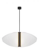 Visual Comfort & Co. Modern Collection SLPD28530B - Sean Lavin Nyra 1-light dimmable LED grande pendant with nightshade black finish and acrylic shade