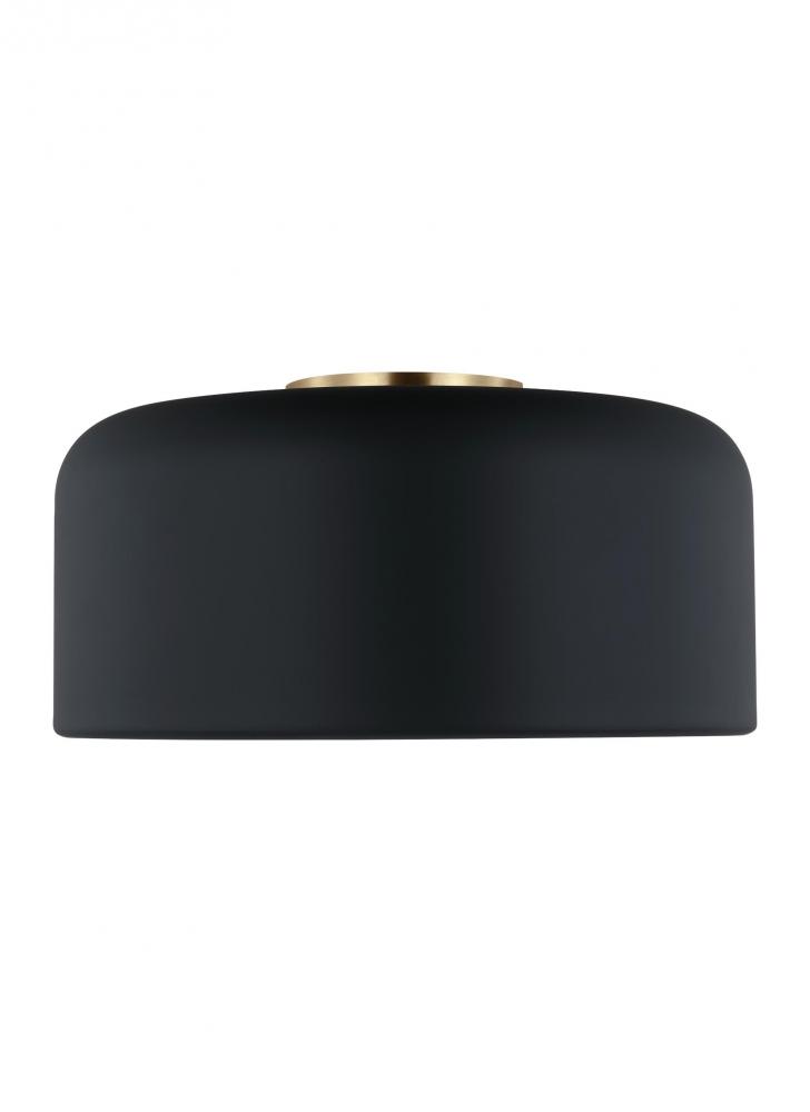 Malone transitional 1-light LED indoor dimmable medium ceiling flush mount in midnight black finish