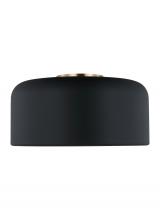 Visual Comfort & Co. Studio Collection 7605401-112 - Malone transitional 1-light indoor dimmable medium ceiling flush mount in midnight black finish with