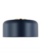 Visual Comfort & Co. Studio Collection 7605401-127 - Malone transitional 1-light indoor dimmable medium ceiling flush mount in navy finish with navy stee