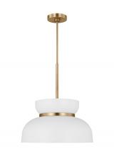 Visual Comfort & Co. Studio Collection DJP1111SBMWT - Pemberton Modern 1-Light Medium Single Pendant Ceiling Light in Matte White Finish