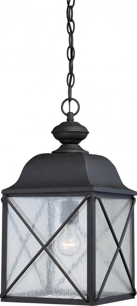 Wingate - 1 Light - Hanging Lantern with Clear Seed Glass - Textured Black Finish