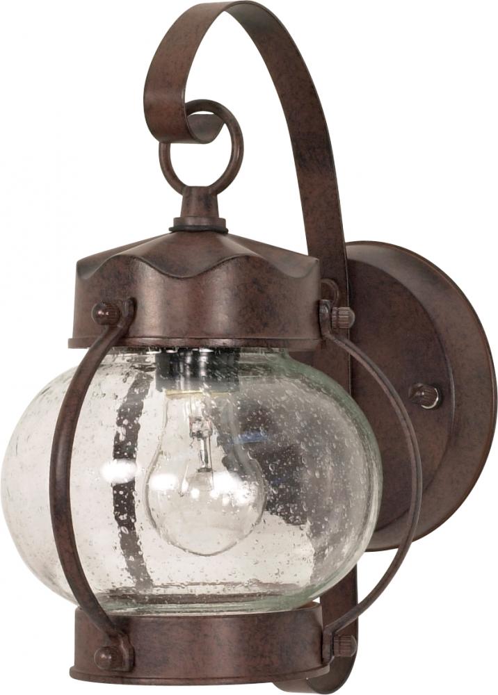 1 Light 11" - Onion Lantern with Clear Seeded Glass - Old Bronze Finish