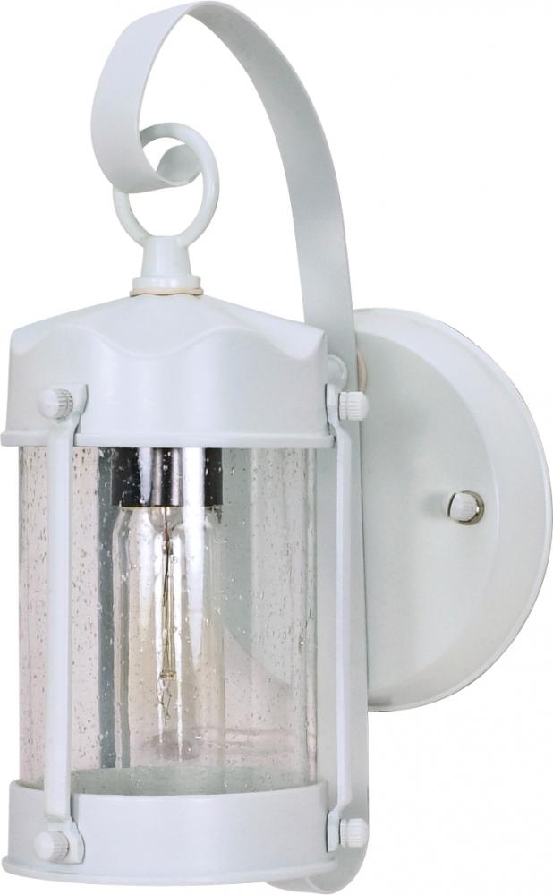 1 Light 11" - Piper Lantern with Clear Seeded Glass - White Finish