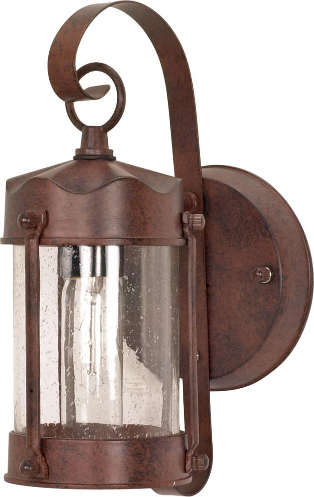 1 Light 11" - Piper Lantern with Clear Seeded Glass - Old Bronze Finish