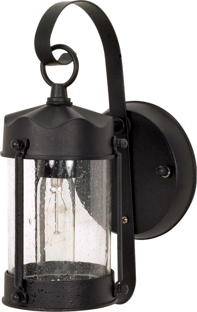 1 Light 11" - Piper Lantern with Clear Seeded Glass - Textured Black Finish