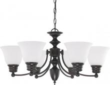Nuvo 60/3169 - Empire - 6 Light Chandelier with Frosted White Glass - Mahogany Bronze Finish