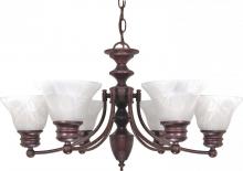 Nuvo 60/358 - Empire - 6 Light Chandelier with Alabaster Glass - Old Bronze Finish
