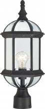 Nuvo 60/4976 - Boxwood - 1 Light 19" Post Lantern with Clear Beveled Glass - Textured Black Finish
