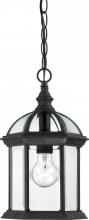 Nuvo 60/4979 - Boxwood - 1 Light 14" Hanging Lantern with Clear Beveled Glass - Textured Black Finish
