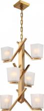 Nuvo 60/5084 - Timone - 6 Light Pendant with Etched Sandstone Glass; Vintage Brass Finish