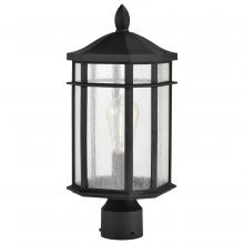 Nuvo 60/5758 - Raiden Collection Outdoor 18 inch Post Light Pole Lantern; Matte Black Finish with Clear Seedy Glass