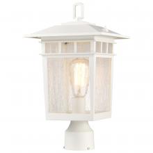 Nuvo 60/5951 - Cove Neck Collection Outdoor Large 16 inch Post Light Pole Lantern; White Finish with Clear Seeded