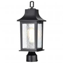 Nuvo 60/5957 - Stillwell Collection Outdoor 17 inch Post Light Pole Lantern; Matte Black with Clear Water Glass