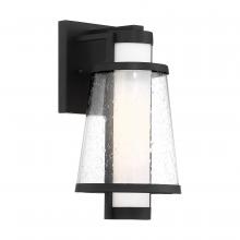 Nuvo 60/6601 - Anau - 1 Light Small Wall Lantern - with Etched Opal and Clear Glass - Matte Black Finish