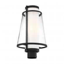 Nuvo 60/6605 - Anau - 1 Light Post Lantern - with Etched Opal and Clear Glass - Matte Black Finish