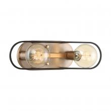 Nuvo 60/6652 - Chassis- 2 Light Vanity - Copper Brushed Brass and Matte Black Finish