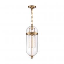 Nuvo 60/6913 - Fathom - 3 Light Pendant - with Clear Glass - Natural Brass Finish